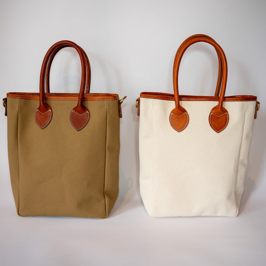 2wayトートバッグ tote S｜カーキとキナリのカラー比較
