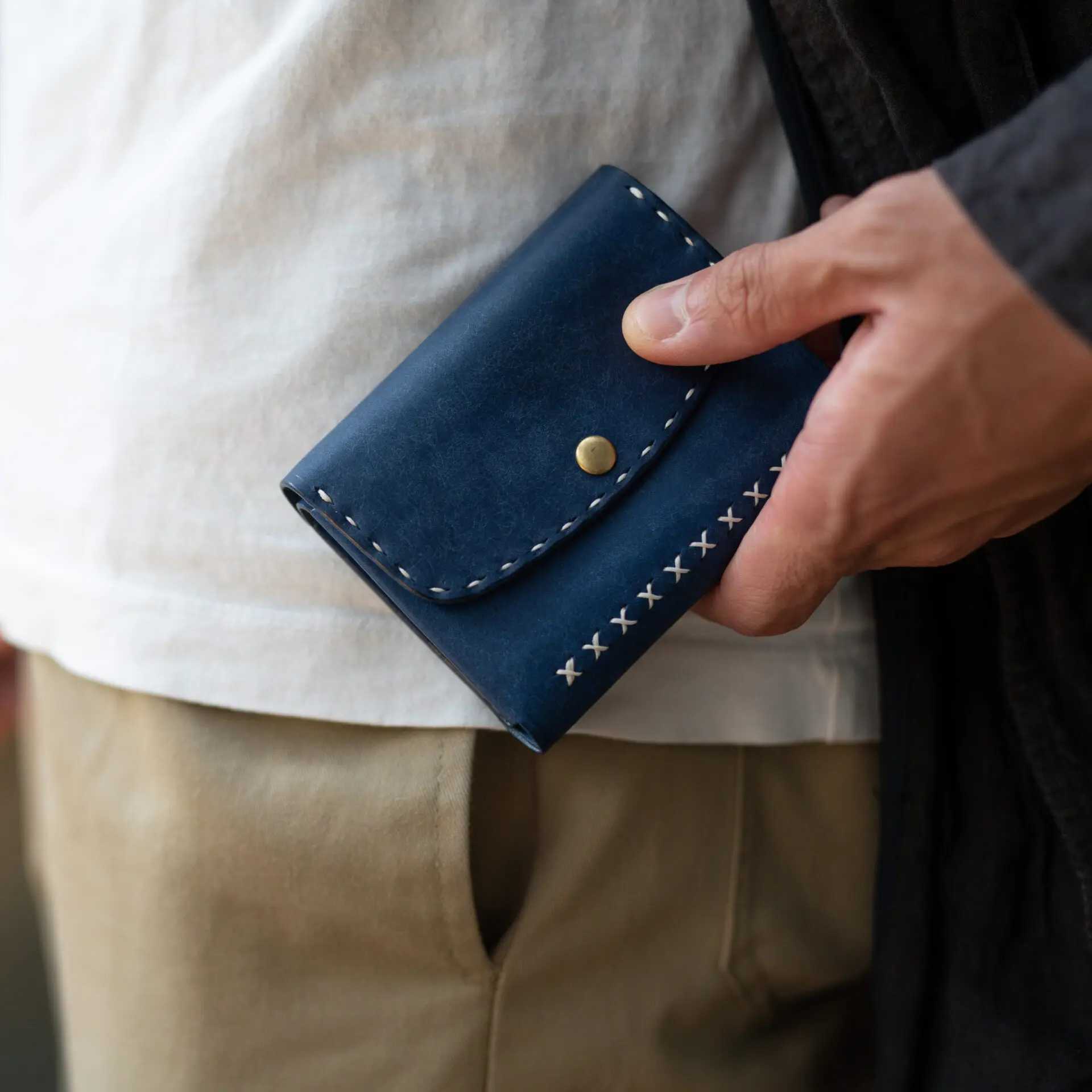 オリジナルステッチ 本革コンパクトウォレット｜イタリアンレザー